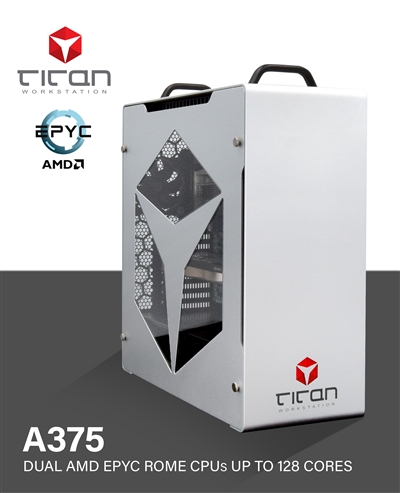 Titan A375 - Dual AMD EPYC Rome up to 128 Cores - Scientific Research Workstation PC