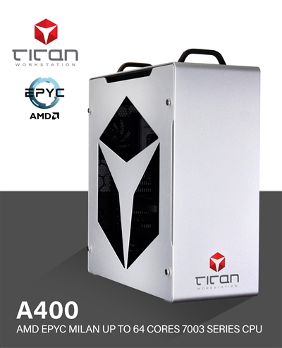 Titan A400 - AMD EPYC Milan up to 64 Cores 7003 Series CPU - Scientific Research Workstation PC