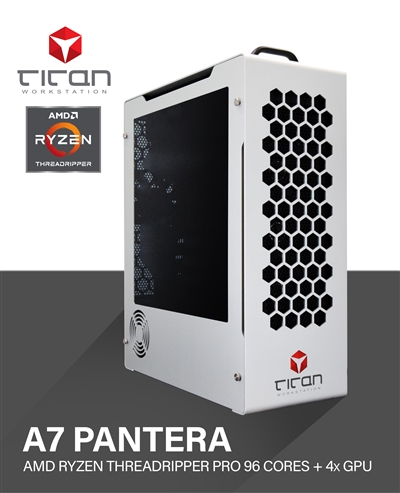 Titan A7 PANTERA AMD Ryzen Threadripper Pro 7000 WX Series up to 96 Cores Workstation Computer for 3D Rendering and Simulations