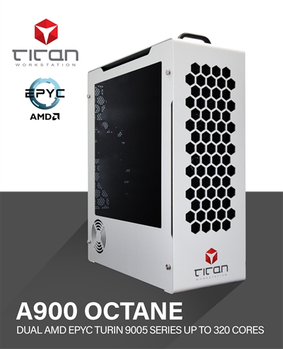 Titan A900 OCTANE - Dual 5th Gen AMD EPYC Turin 9005 Series up to 320 Cores Workstation PC for Deep Learning and AI