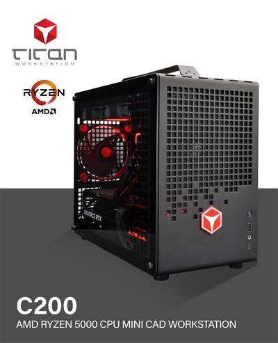 Titan C200 - AMD RYZEN 5000 Series Compact Workstation PC up to 16 cores - up to 16 cores & 32 threads