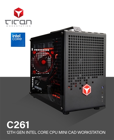 Titan C261 - 13th Gen Intel Core Series Processors Mobile Mini ITX Workstation PC for CAD/CAM up to 24 CPU Cores