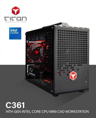 Titan C361 - 14th Gen Intel Core Series Processors Portable Mini ITX Workstation PC for CAD/CAM up to 24 CPU Cores