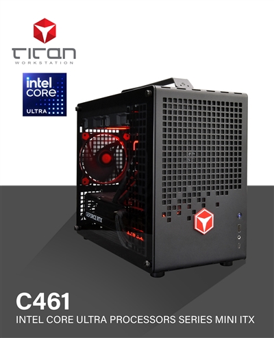 Titan C461 - Intel Core Ultra Series Processors Portable Mini ITX Workstation PC for CAD up to 24 CPU Cores