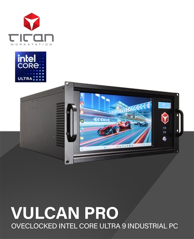 Titan Vulcan Pro - Overclocked Intel Core Ultra Industrial Touch Screen Rack Mount Liquid Cooled Computer