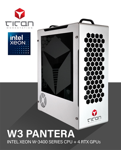 Titan W3 PANTERA - Intel Xeon W-3400 Series up to 56 Core Processors Workstation PC for Digital Animation, AI, Deep Learning