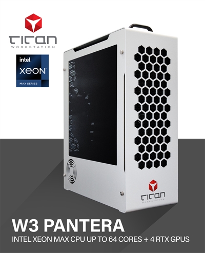 Titan W3 PANTERA - Intel Xeon W-3400 Series up to 56 Core Processors Workstation PC for Digital Animation, AI, Deep Learning