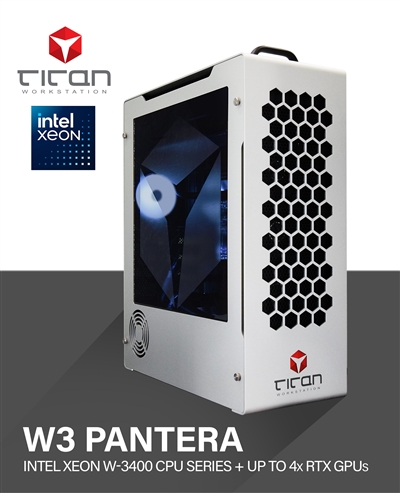 Titan W3 PANTERA - Intel Xeon W-3400 Series up to 56 Core Processors Workstation PC for Digital Animation, AI, Deep Learning