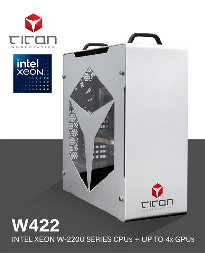 Titan W422 Octane - Intel Xeon W-2200 Series up to 18 CPU Cores Workstation PC for VR Design, CUDA GPU Rendering