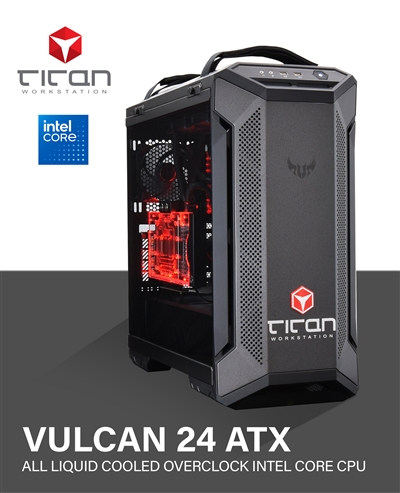 Titan Vulcan 24 ATX - Overclocked 14th Gen Intel Core Processors ATX Workstation PC for CAD/CAM up to 24 CPU Cores